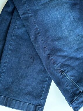 Talbots Wide Leg Dark Wash Jeans Size 10 Stretch Denim